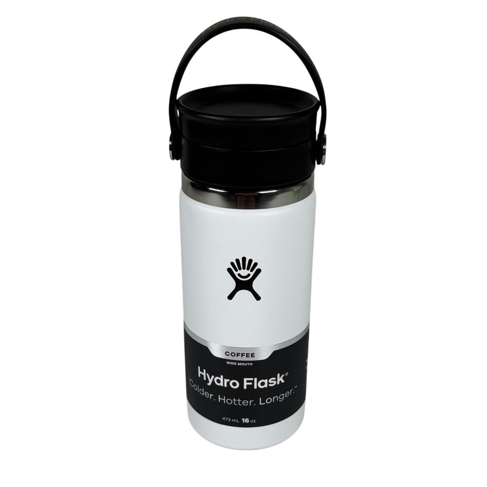 Hydro Flask Unisex 16oz Coffee Mug White Wide Mouth Flex Sip Lid Insulated Cup
